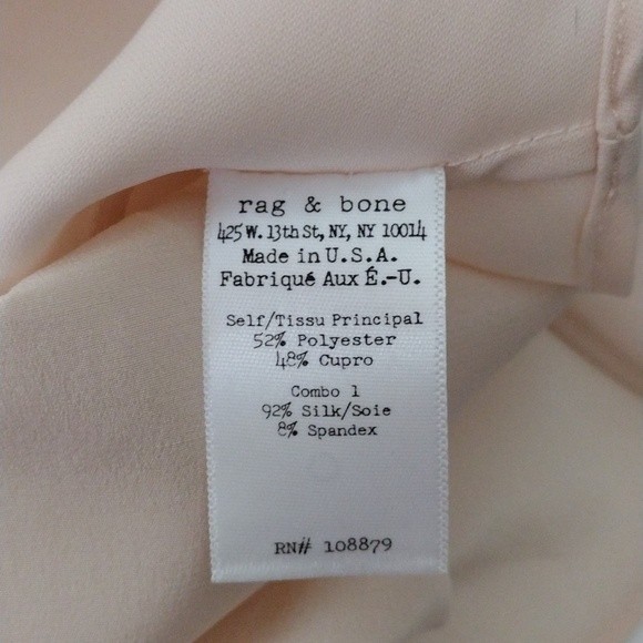 Rag & Bone Silk Blend Fleet Combo Tank Top M Blush Pink Hi-Low Chic Layered Top - Picture 7 of 8